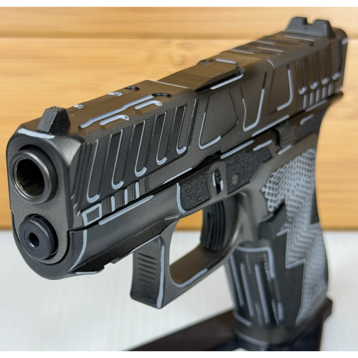 Glock 43X Anime Grey Custom 9mm Pistol Grey Cerakote