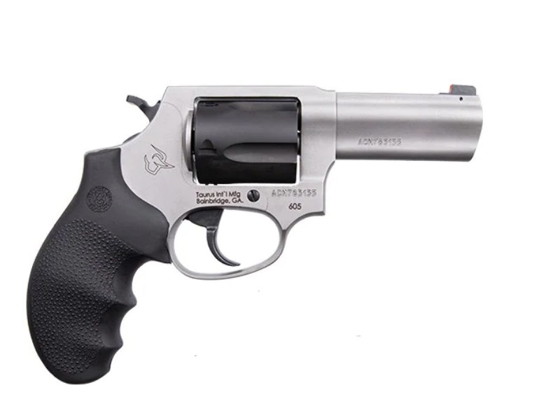 Taurus 605 Stainless Hogue Grips 357 Mag Revolver