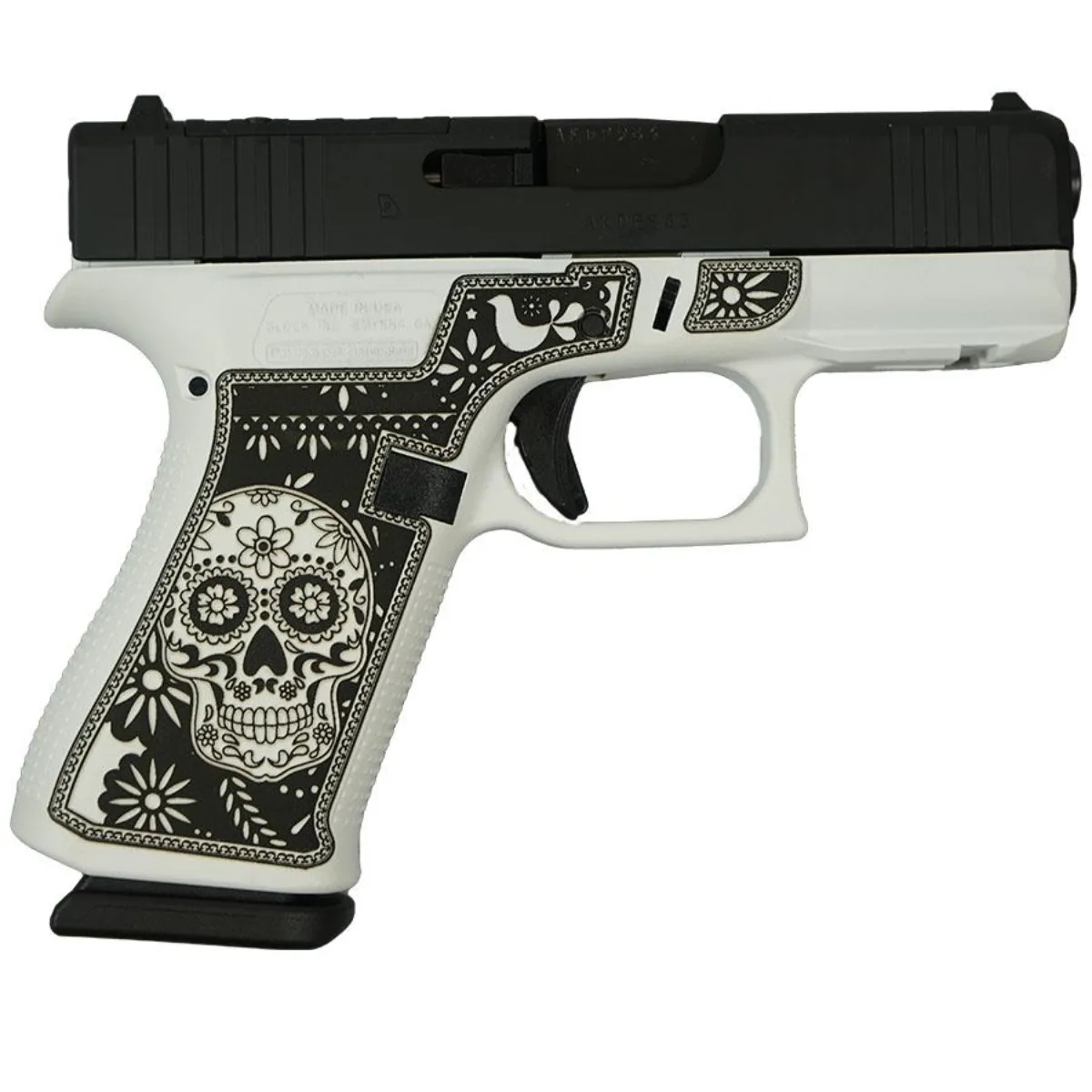 Glock 43X "Sugar Skull" Black & White 9mm 10rd 3.4"RMR/c Optic Cut Handgun