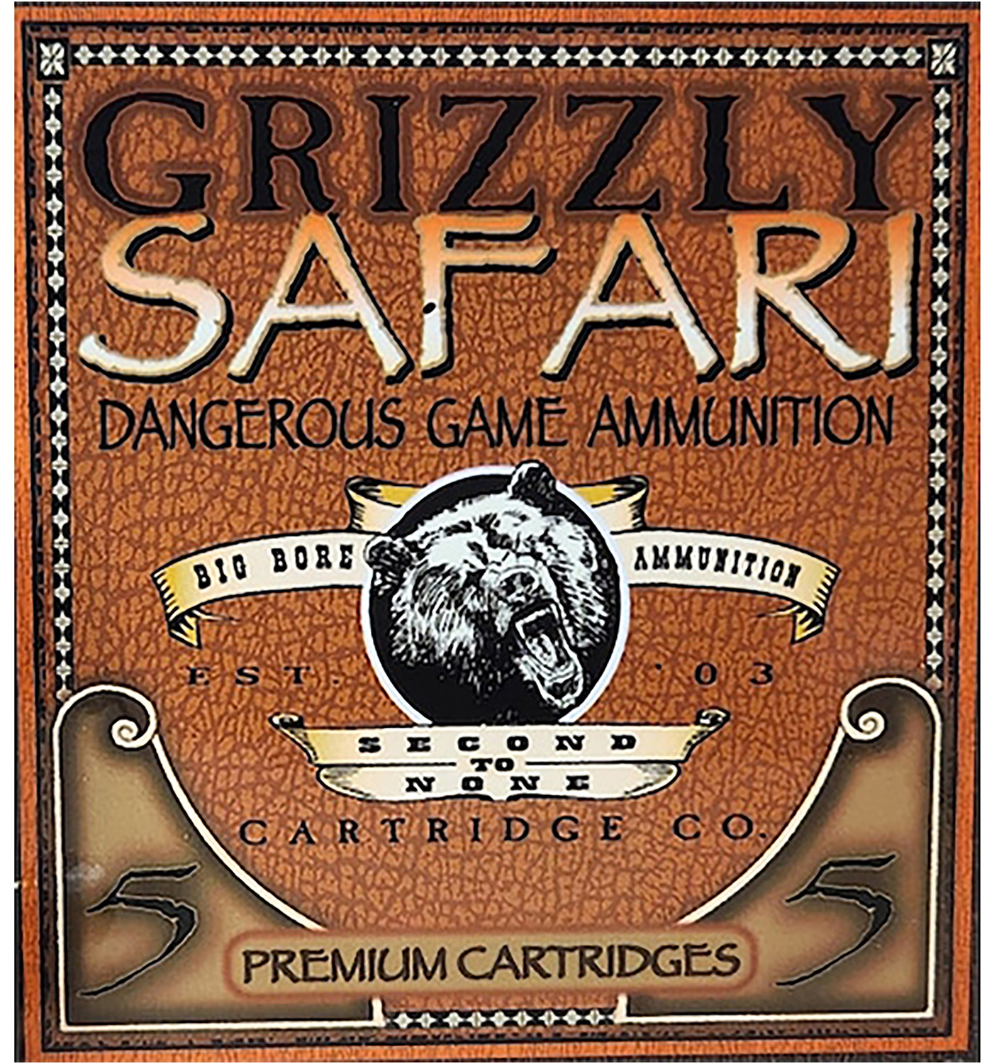 Grizzly Ammo 450 Rigby 500gr Solid Brass 5rd Box
