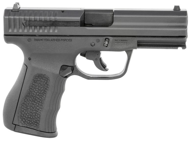 FMK G9C1G2BSSCM 9C1 G2 *CA/MA Compliant 9mm Luger 10+1 4" Black Stainless Steel Barrel, Black Serrated Carbon Steel Slide, Black Polymer Frame w/Picatinny Rail, Black Backstrap Grip