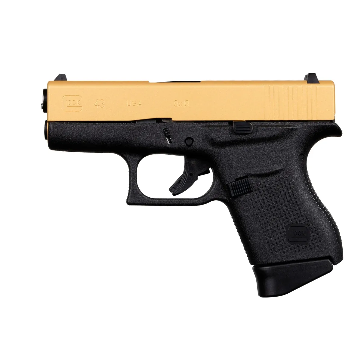 Glock 43 Gold Slide 9mm 6rd Pistol