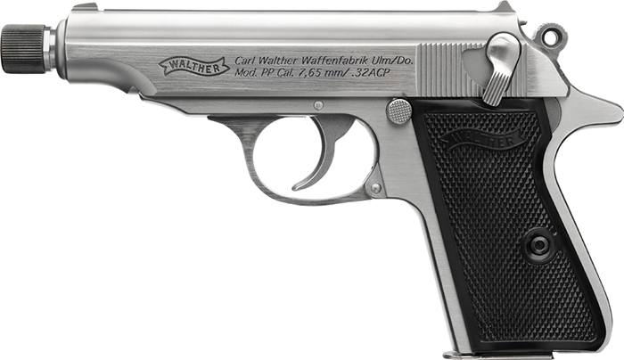 WALTHER PP STAINLESS .32 ACP 3.9IN THREADED BARREL 8RD 4796062