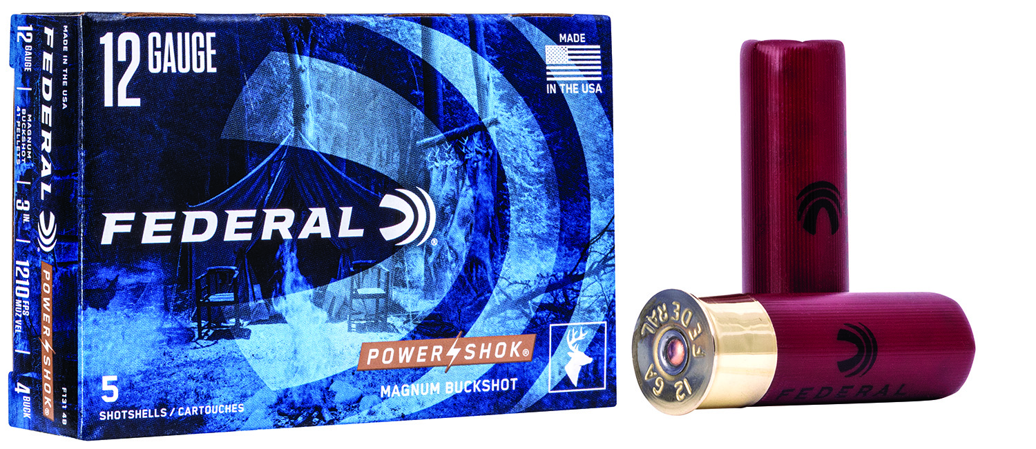 Federal Power-Shok 12GA 3" 4 Buck 41 Pellets 5rd Box