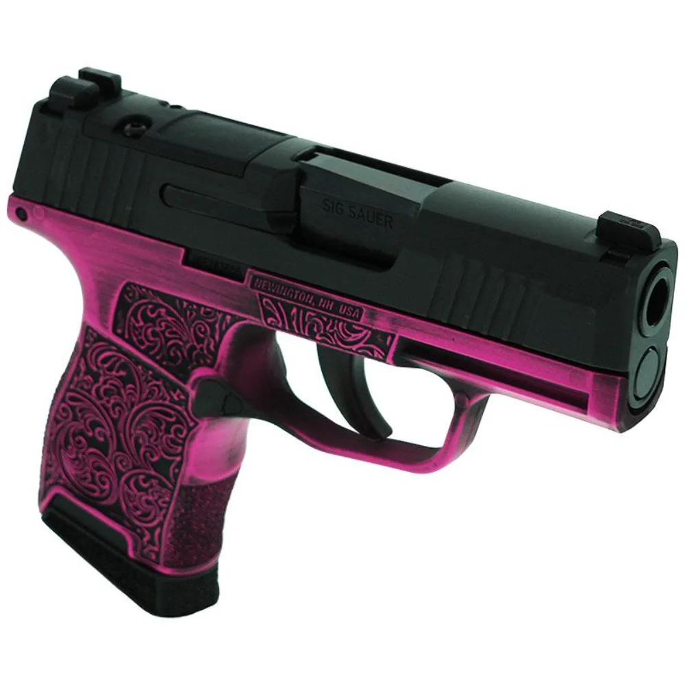 Sig P365 9mm Pink Filigree 3.1" Optic Ready 10rd (2) Exclusive Pistol