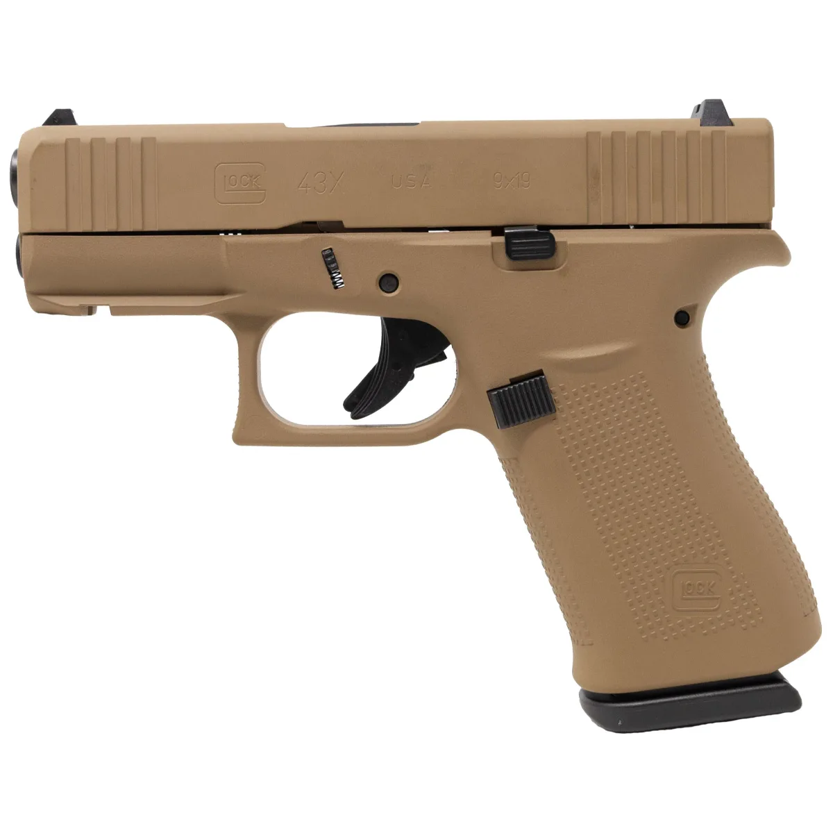 Glock 43X Custom 9mm Full Dark Earth Davidson’s Edition 3.41″