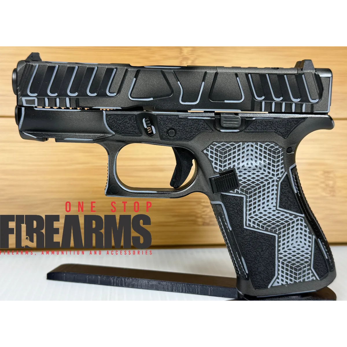 Glock 43X Anime Grey Custom 9mm Pistol Grey Cerakote