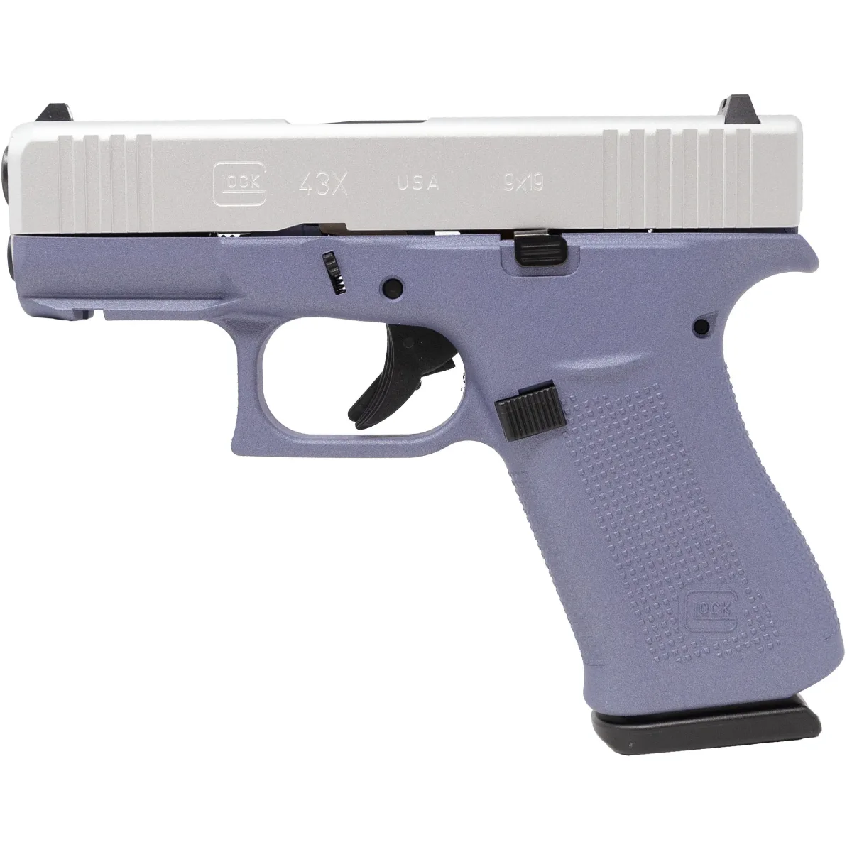 Glock 43X 9mm Orchid Purple Frame Stainless Cerakote Slide 10+1