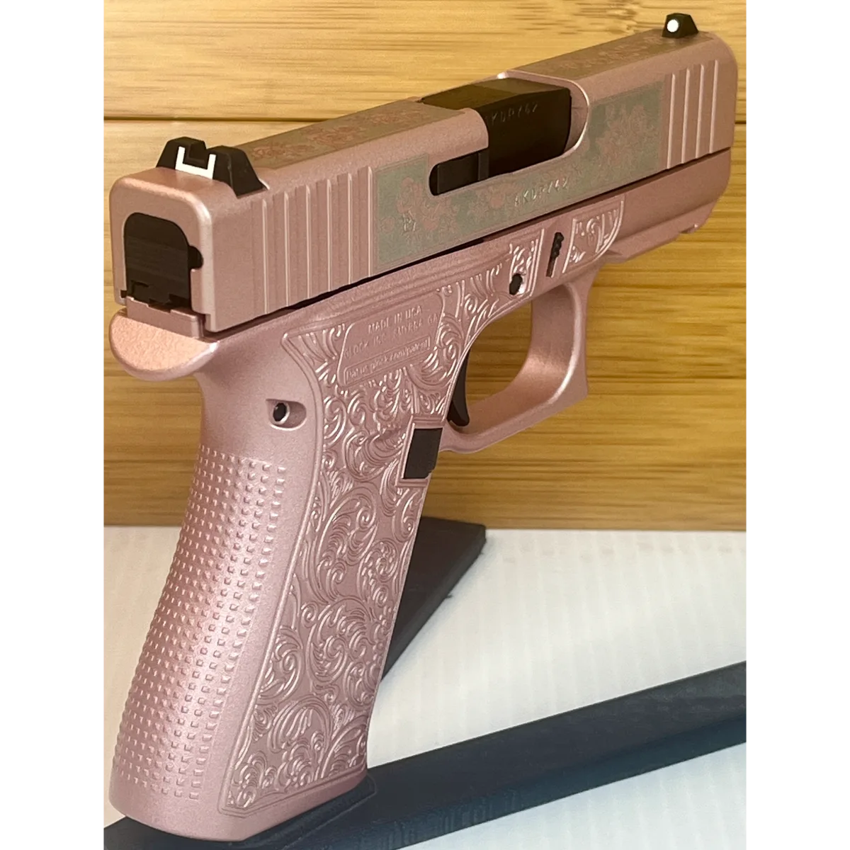 Glock 43X 9mm 3.4" Pink Glock & Roses Pistol 10rd USA Made