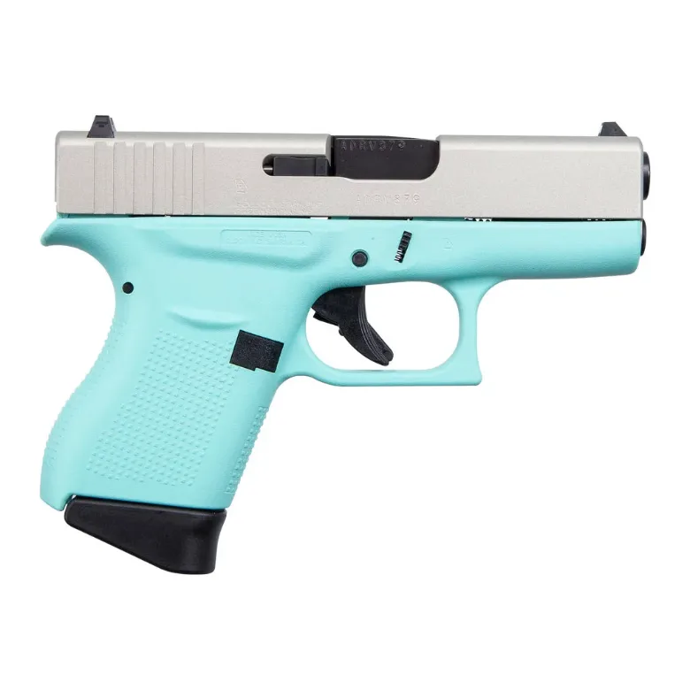 Glock G43 9mm Compact Pistol Robin’s Egg Blue Frame 6+1 Rounds