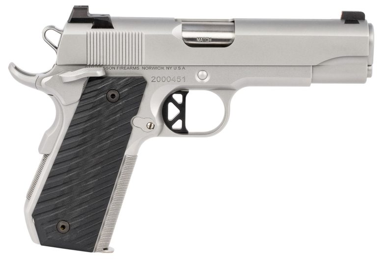 Dan Wesson 01827 V-Bob 45 ACP 8+1 4.25" Match Grade Barrel, Forged Stainless Steel Frame w/Beavertail, Serrated Bead Blasted Stainless Steel Slide, Black G10 Grip