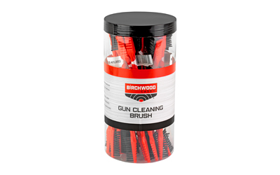 Birchwood Casey Dual End Cleaning Brushes - Nylon, Ergonomic Handle, Red, 25-Pack