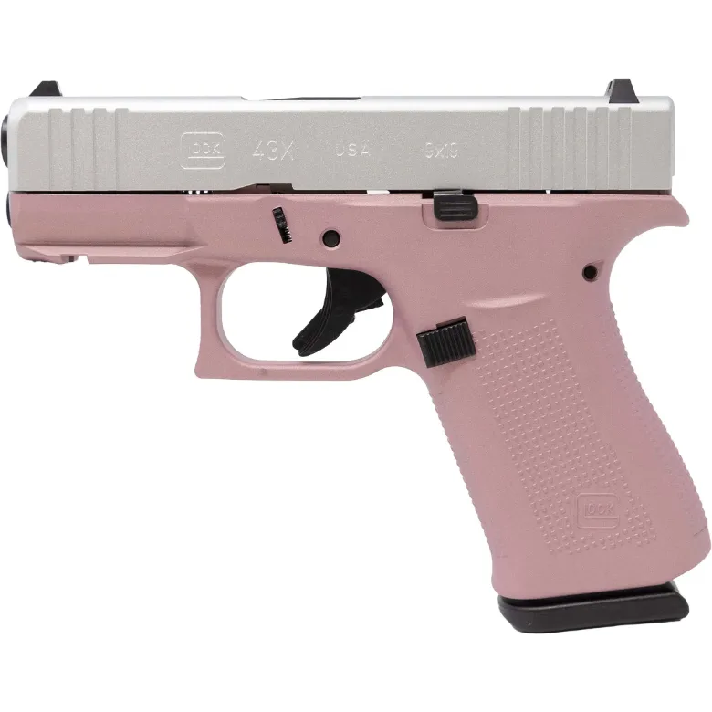 Glock 43X 9mm Pink Frame with Stainless Cerakote Slide 10-Round Handgun