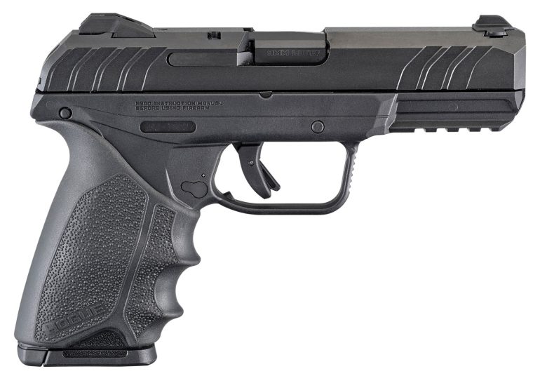 Ruger 3819 Security-9 9mm Luger 4" Barrel 10+1, Black Polymer Frame With Picatinny Acc. Rail, Black Oxide Steel Slide, Hogue Beavertail HandALL Rubber Grip