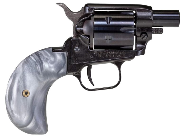 Heritage Mfg BK22B1BHGPRL Barkeep Boot 22 LR 6 Shot, 1.68" Black Oxide Steel Barrel, Black Oxide Zinc Alloy Frame Black, Black Oxide Cylinder, Gray Pearl Grip, Hammer/Thumb Safety, Exposed Hammer