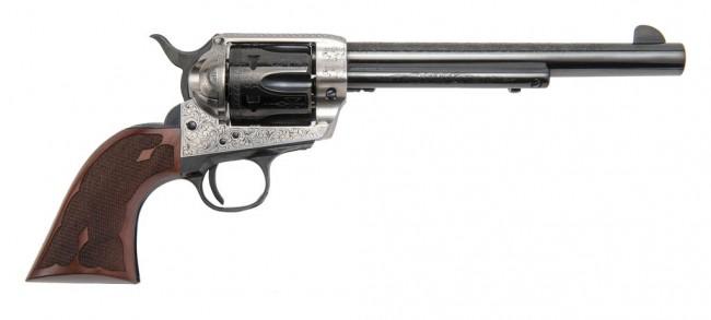 Frontier 45 Colt 7.5" Revolver Old Silver Frame Laser Engraved