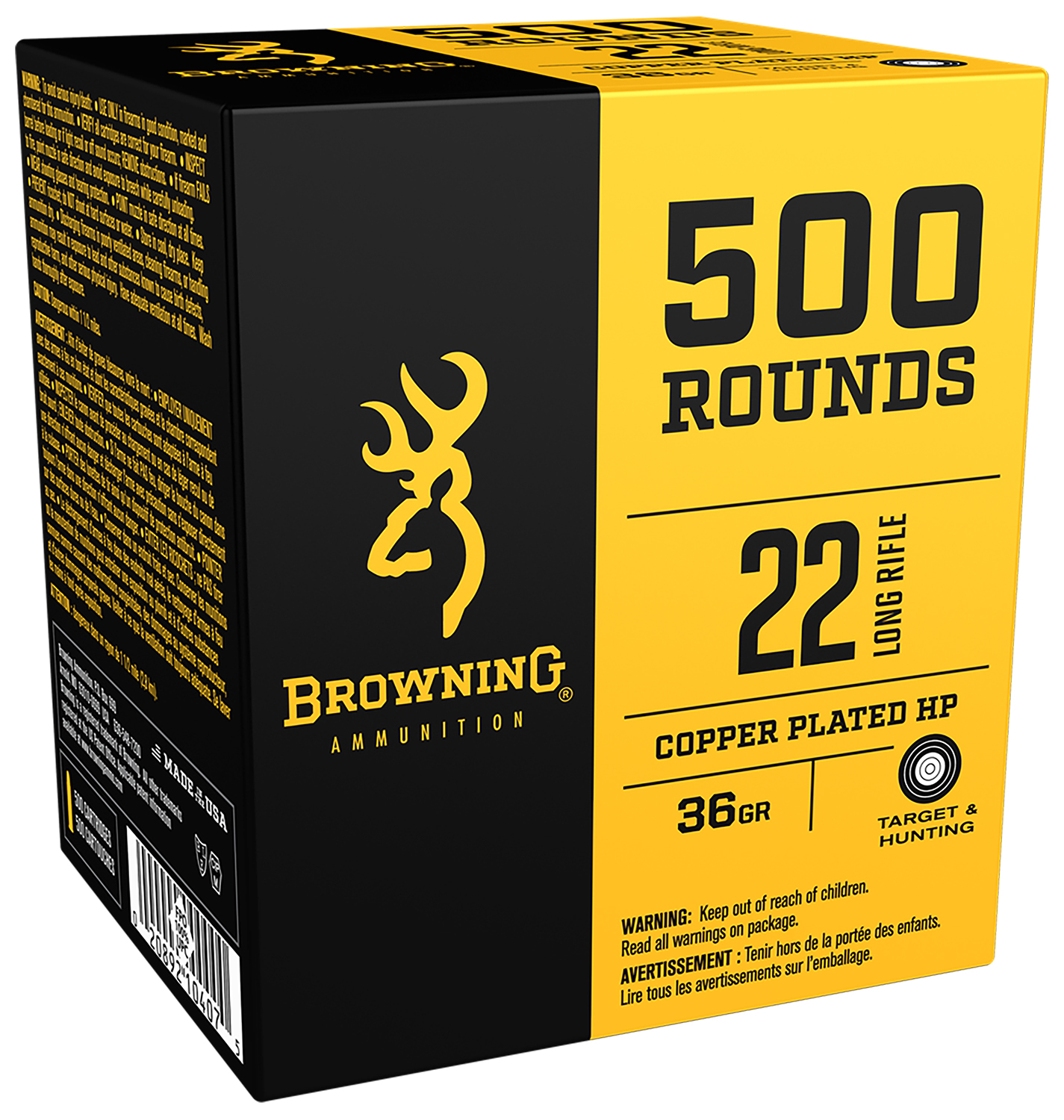 Browning BPR .22 LR 36gr Plated HP 500rd