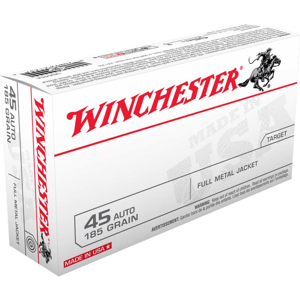 Winchester USA 45 ACP 185 Grain Full Metal Jacket - 50 Round Box