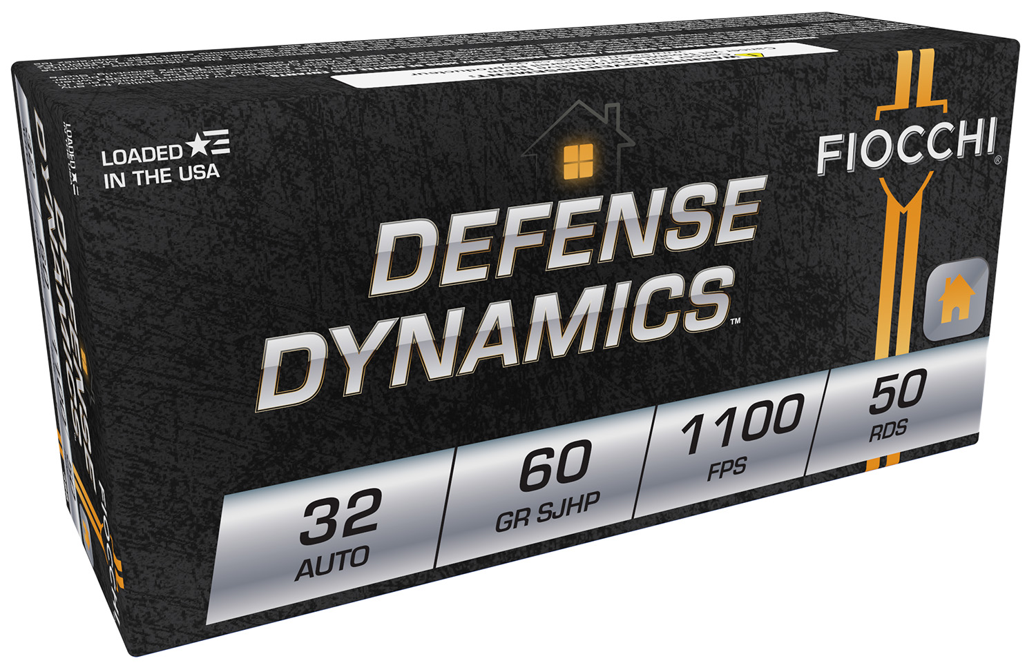 Fiocchi 32APHP Defense Dynamics 32ACP 60gr Jacketed Hollow Point 50 Per Box/20 Case
