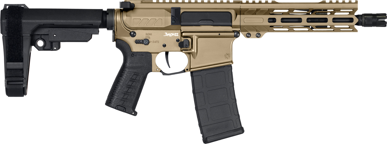CMMG Banshee Mk4 300 BLK Pistol 8" Barrel FDE SBA3 Brace 7" M-LOK Handguard