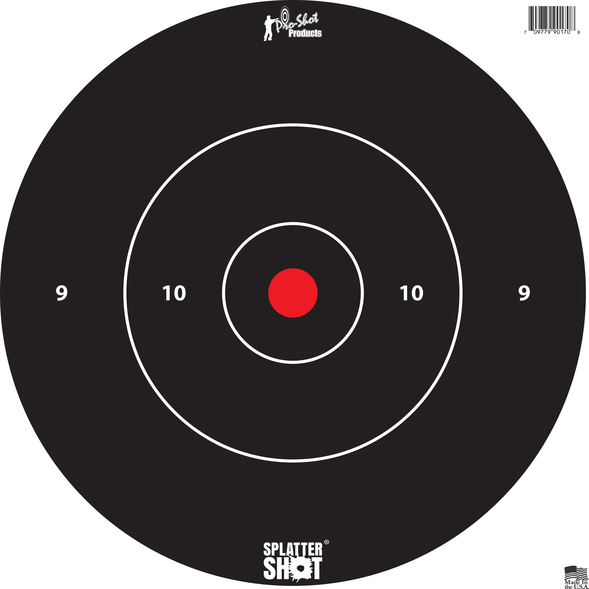 Pro-Shot Splatter Shot Bullseye Hanging Tagboard Target 12" Black/Red - 5 Pack