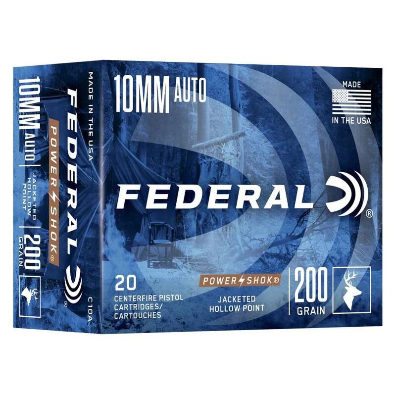 Federal Power-Shok 10mm Auto 200gr JHP Ammo 20rd Box