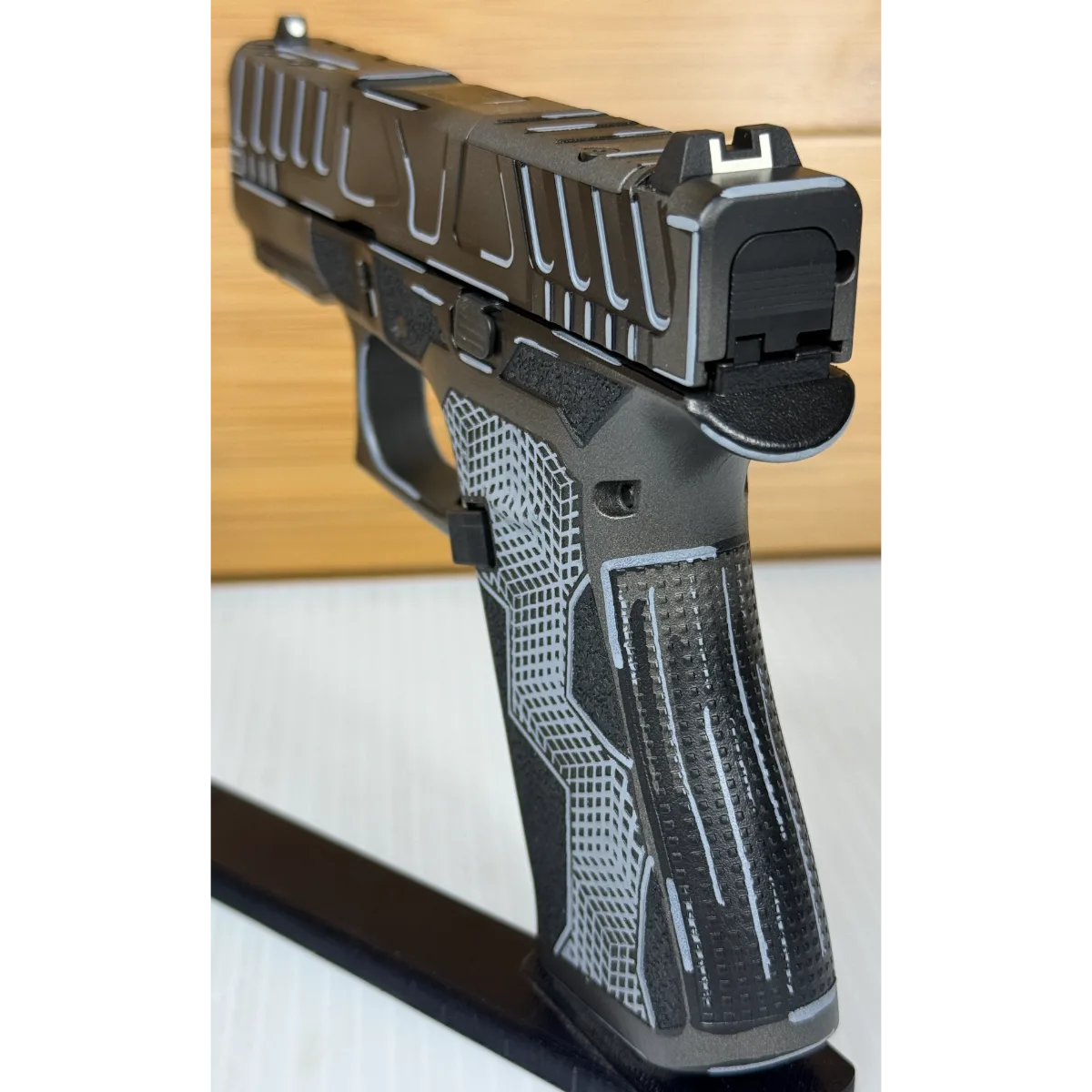 Glock 43X Anime Grey Custom 9mm Pistol Grey Cerakote