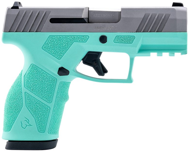 Taurus GX2 9mm Pistol 3.37" Stainless Slide Cyan Frame 10+1 Capacity