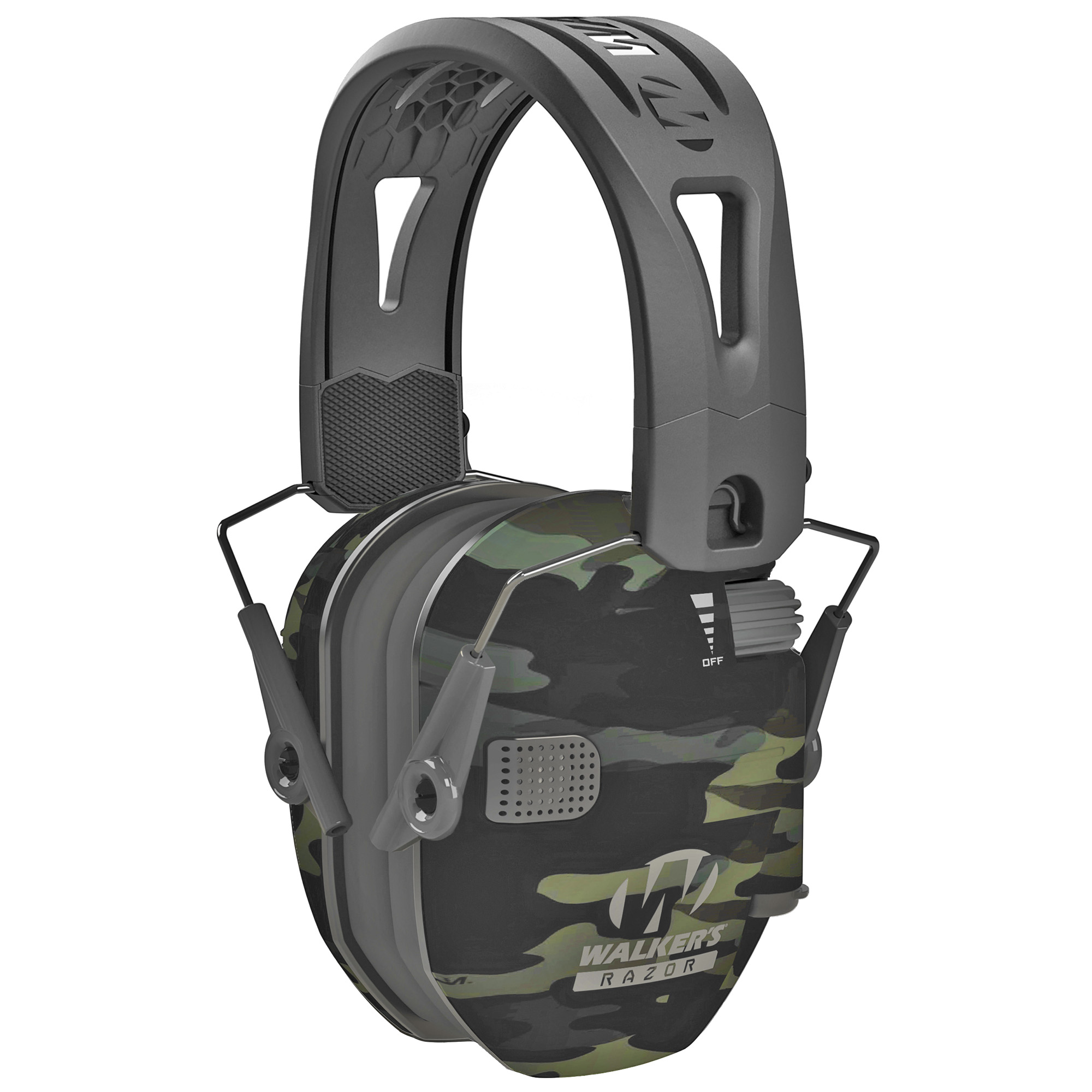 Walker's Game Ear Razor Tacti-Grip Over-the-Head Electronic Ear Muffs - Gray MultiCam/Black