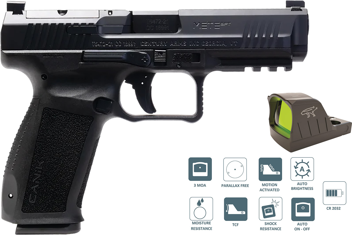 Canik Mete SF One Series w/Optic 9mm Luger 18+1 Pistol