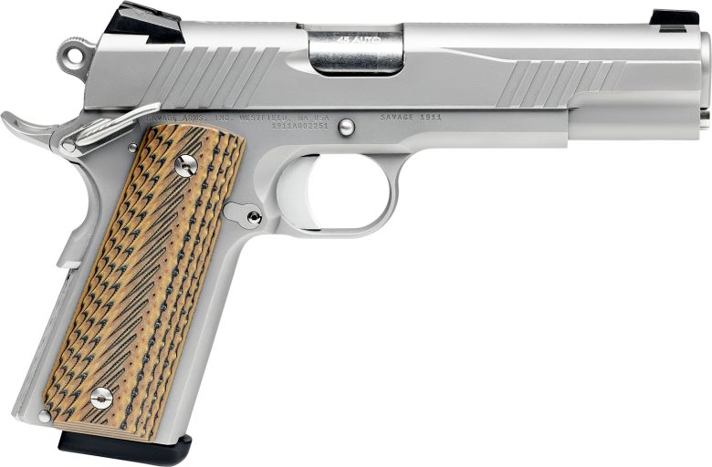 Savage 1911 Govt 9mm Stainless 5" Pistol 10+1 Brown VZ Grip
