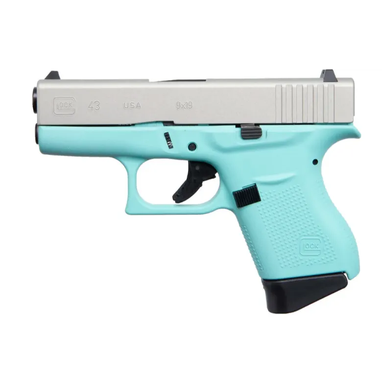 Glock G43 9mm Compact Pistol Robin’s Egg Blue Frame 6+1 Rounds