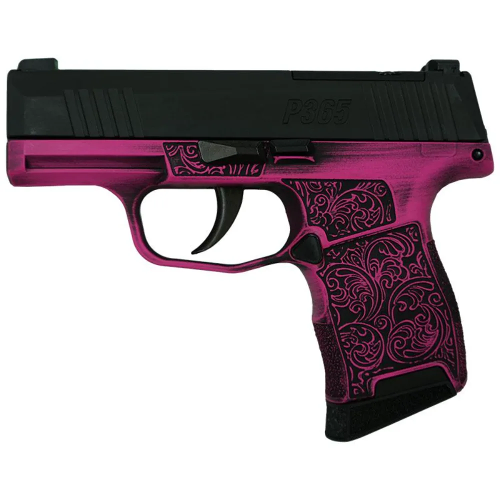 Sig P365 9mm Pink Filigree 3.1" Optic Ready 10rd (2) Exclusive Pistol