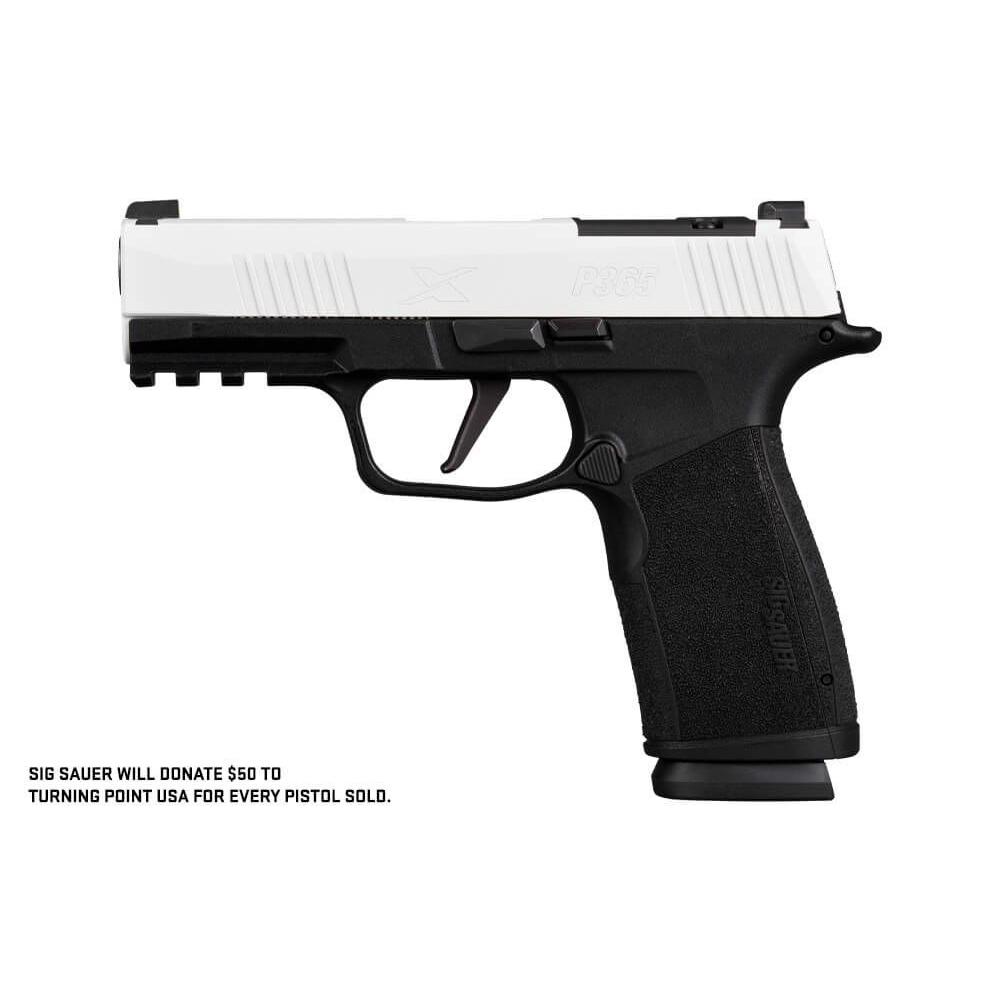 SIG P365-XMacro Freedom Handgun 9mm luger 17rd Magazines(2) 3.7" Barrel Two-Tone White on Black Optic Ready