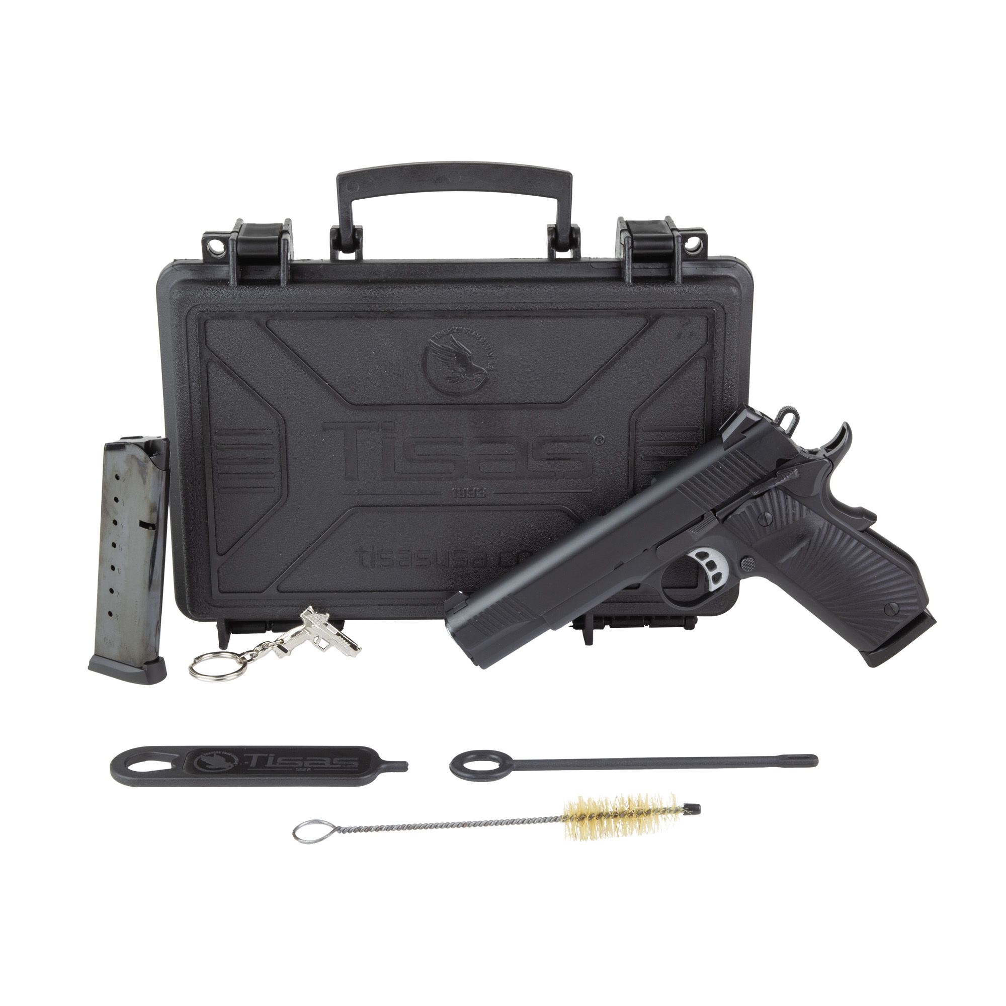 Tisas Arms 1911 Duty B45B Semi-Auto Pistol - 45 ACP, 5" Barrel, Black Cerakote