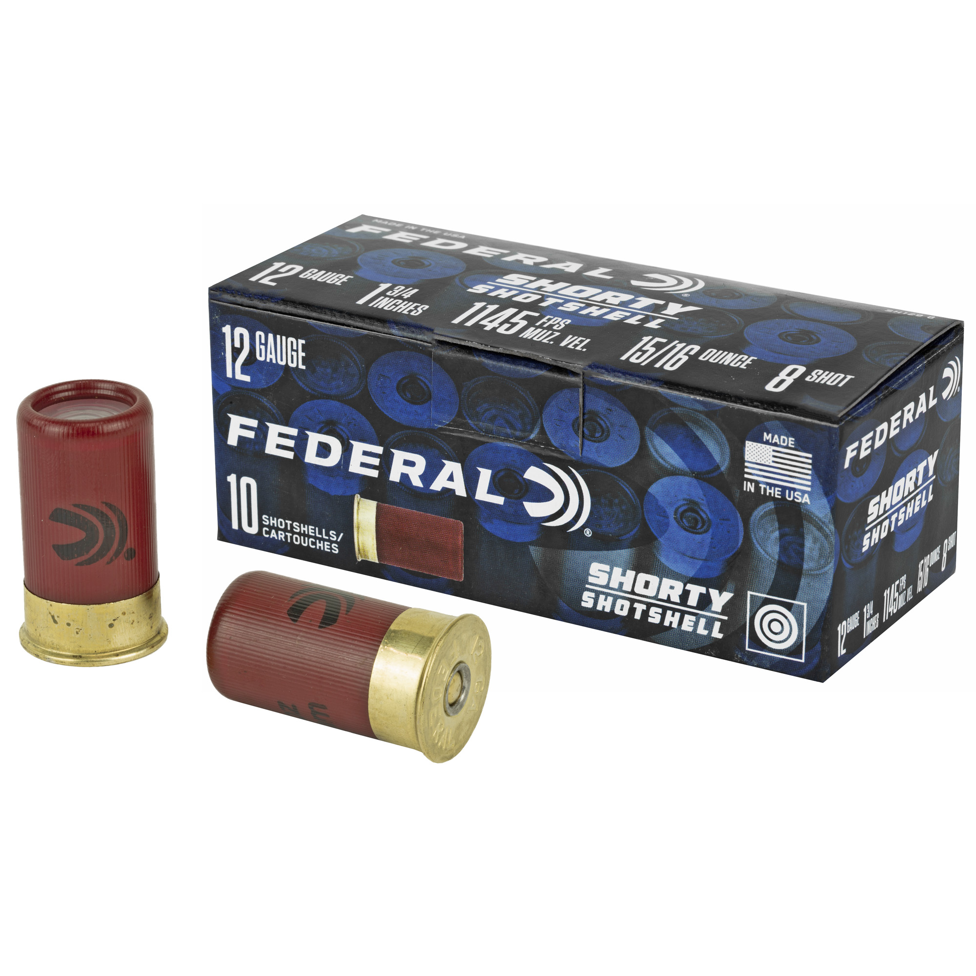 Federal Shorty Shotshell, 12 Gauge 1.75" #8 Shot, 10-Round Box