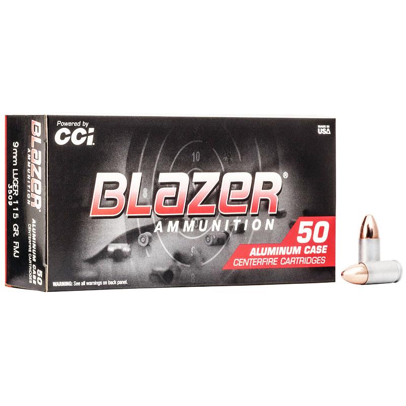 CCI Blazer 9mm 115Gr FMJ Aluminum 50 Round Ammuntion
