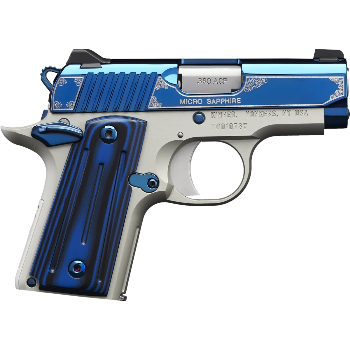 Kimber Micro Special Edition Sapphire 380ACP 2.75" Engraved Blue Slide 7+1 Pistol