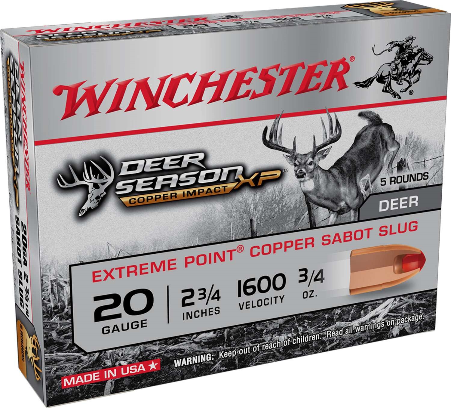 WIN COP LF 20GA SABOT SLUG 2-34'' 5