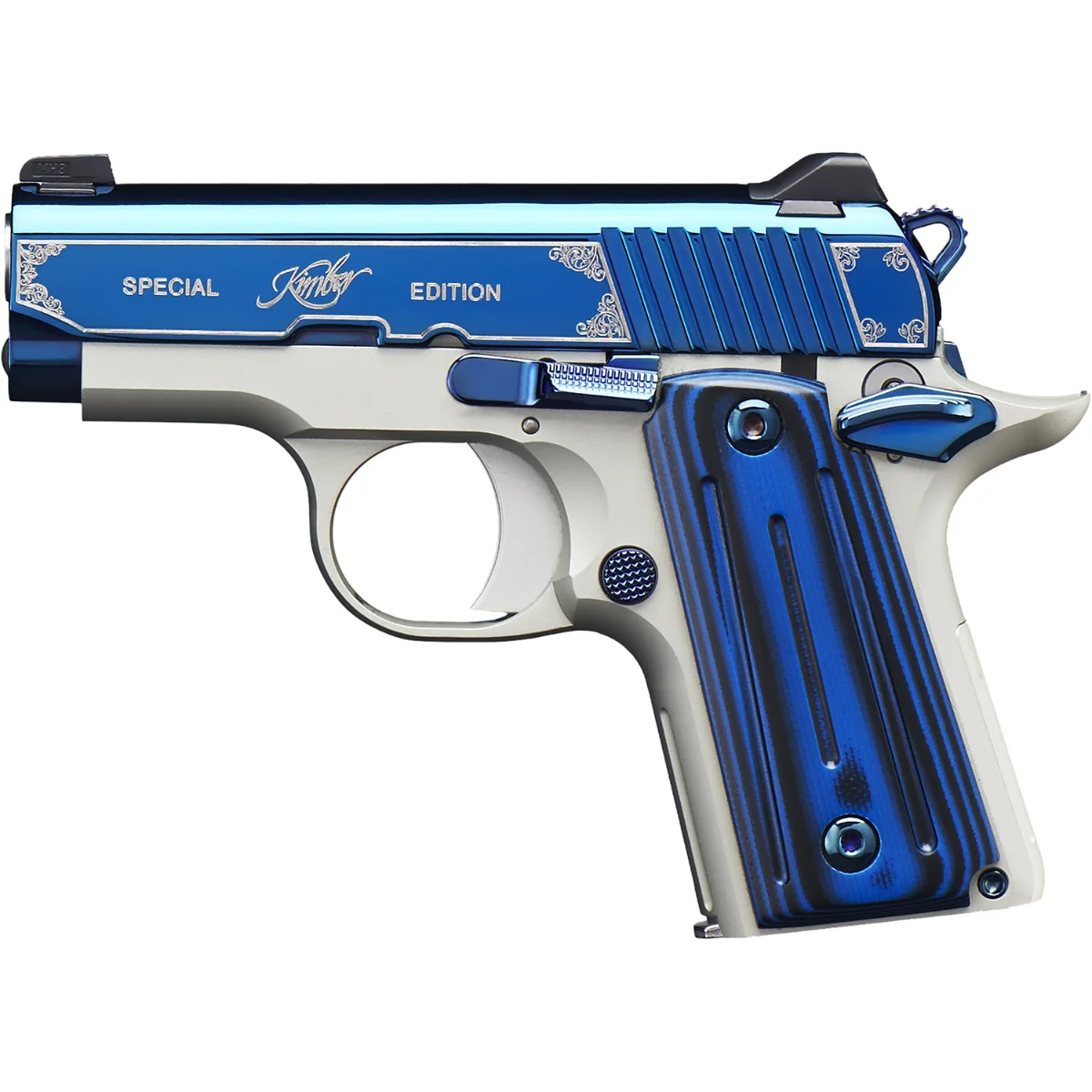 Kimber Micro Special Edition Sapphire 380ACP 2.75" Engraved Blue Slide 7+1 Pistol