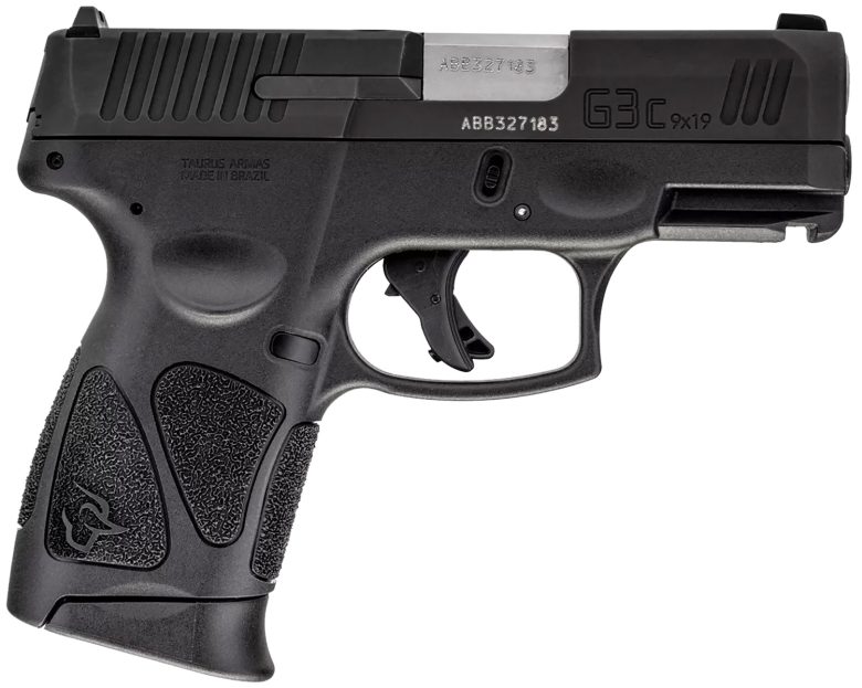 Taurus 1G3C93110 G3C Compact Frame 9mm Luger 10+1 3.26" Matte Stainless Steel Barrel, Matte Black Tenifer Serrated Steel Slide, Black Polymer Frame w/Picatinny Rail, Black Polymer Grip, Right Hand