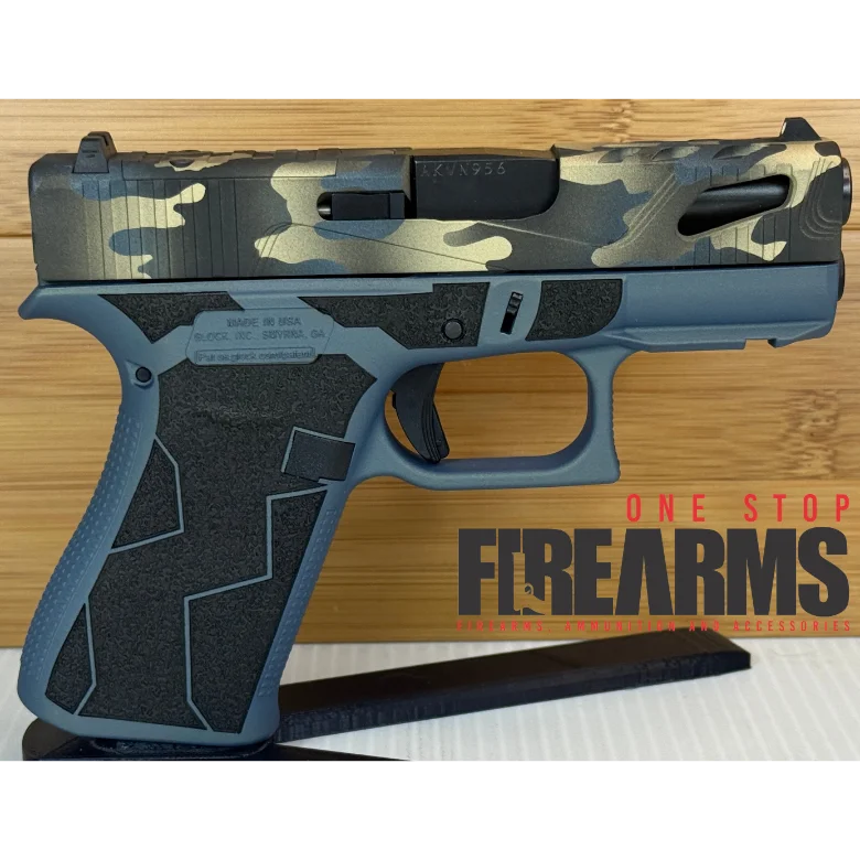 Custom Glock 43X Breakup Blue Camo 9mm 10 Round Pistol