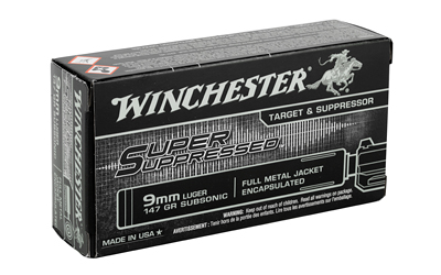 Winchester Super Suppressed 9mm 147gr FMJ 50rd Box