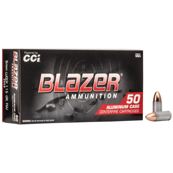 CCI Blazer 9mm 115Gr FMJ Aluminum 50 Round Ammuntion