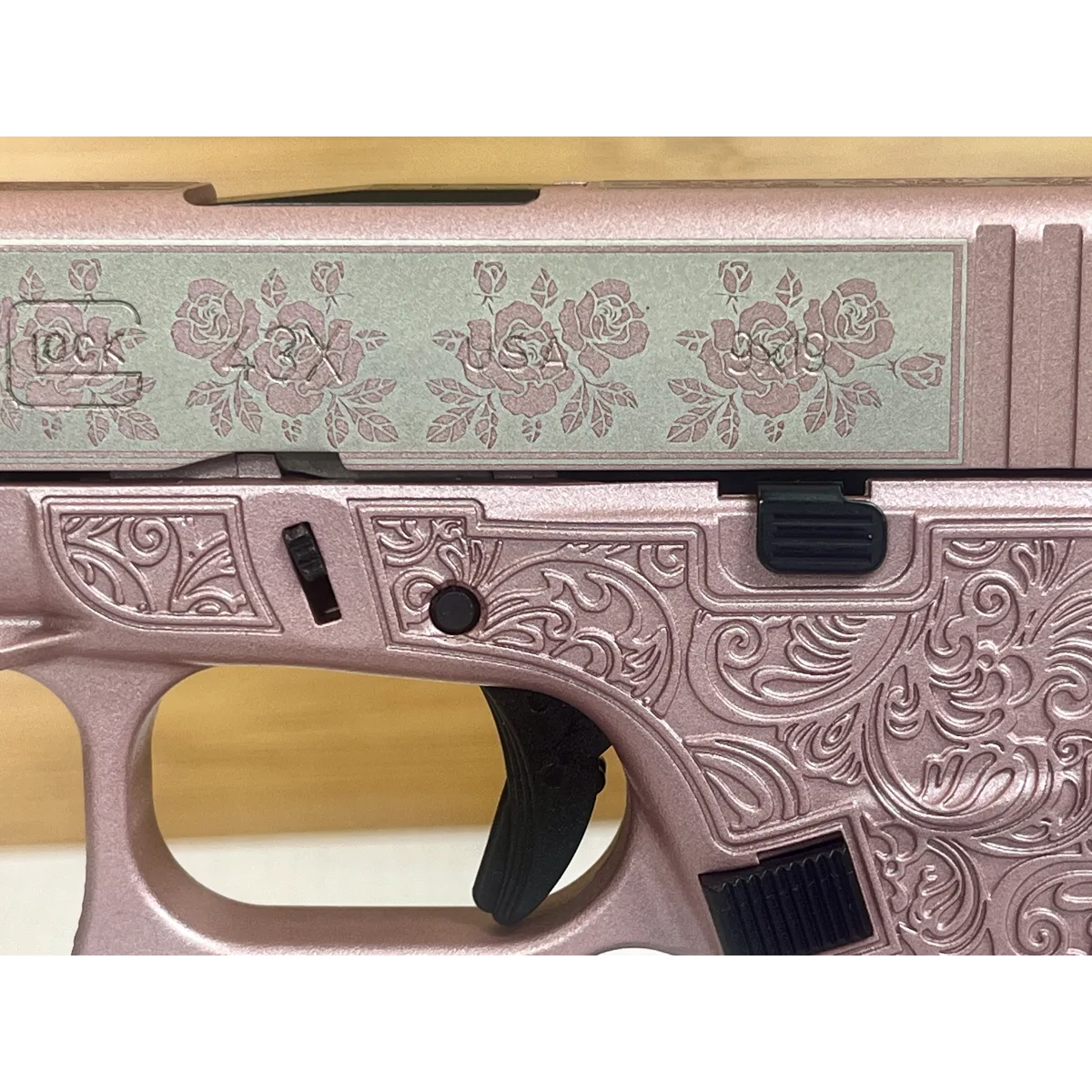 Glock 43X 9mm 3.4" Pink Glock & Roses Pistol 10rd USA Made