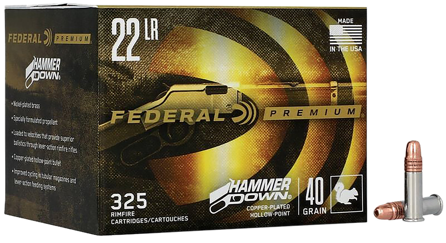 Federal Hammer Down .22 LR 40gr CPHP 325rd