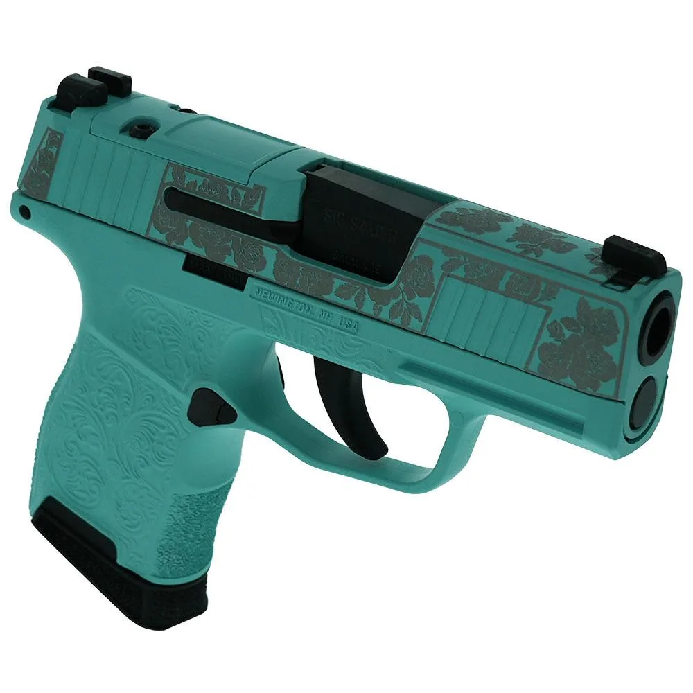 Sig P365 9mm Guns & Roses Robin's Egg Blue 3.1" Optic Ready 10rd (2)