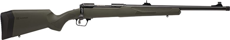 Savage Arms 57018 110 Hog Hunter Full Size 223 Rem 4+1 20" Matte Black Threaded Barrel, Carbon Steel Drilled & Tapped Receiver, AccuFit w/Adj Comb & LOP OD Green Synthetic Stock, Right Hand