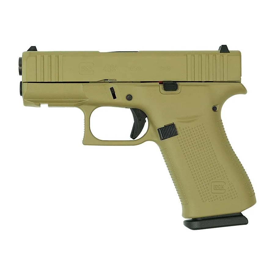 Glock 43X 9mm 3.4" FDE Pistol 10rd (2) Mags Accessory Rail USA Made