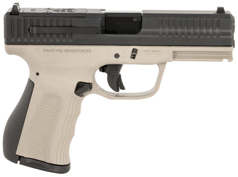 FMK FMKG49TG G3  9mm Luger 14+1 4" Stainless Steel Barrel, Black Optic Cut/Serrated Carbon Steel Slide, Titanium Gray Polymer Frame w/Picatinny Rail, Black Backstrap Grip